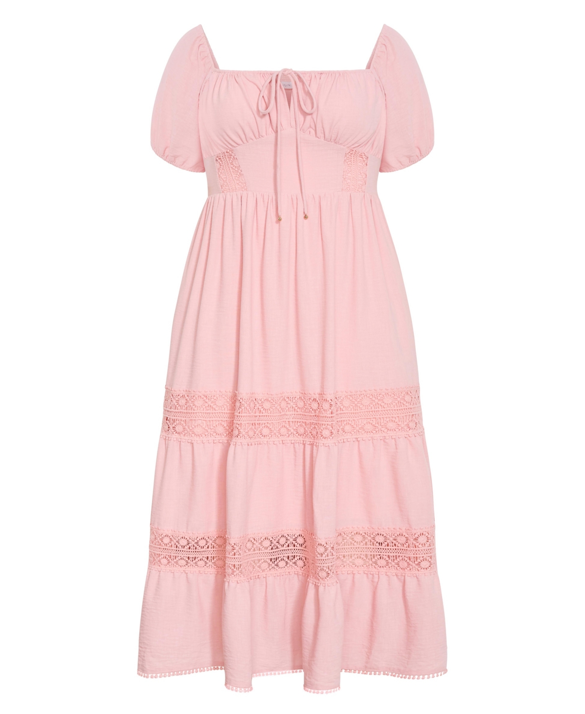 City Chic Women's Haven Embroidery Trim Maxi Dress