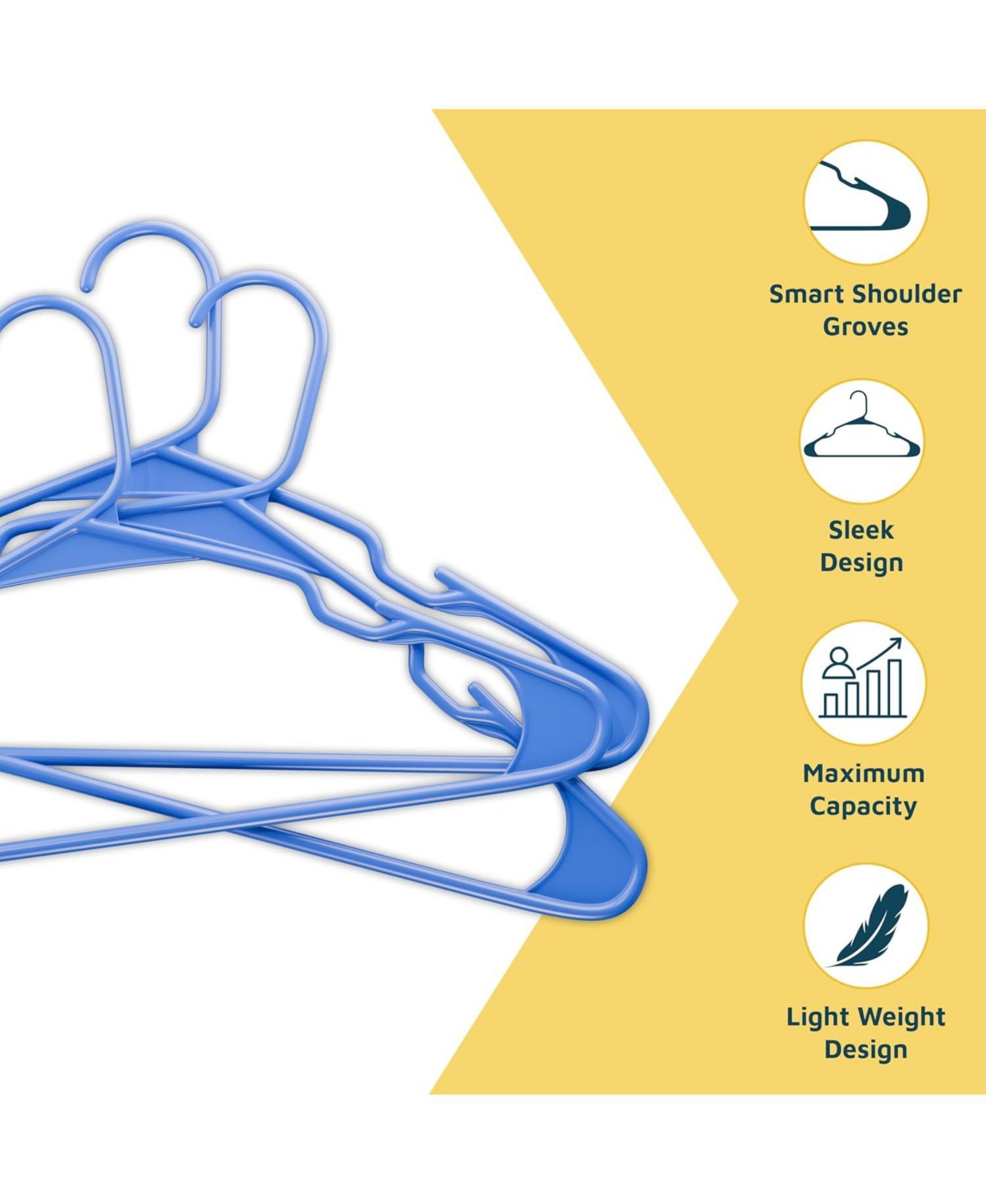 Lifemaster heavy-duty plastic hangers with non-slip grooves, space-saving design