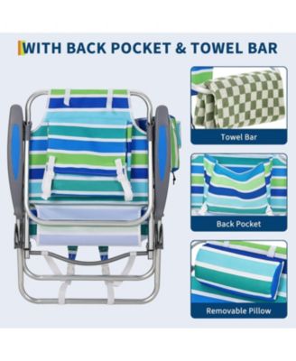 2 Pack Lightweight Portable High Backpack Beach Chair for Beach, Fishing, Picnic