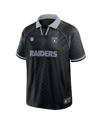 Men's Black/Gray Las Vegas Raiders Homerun Raglan V-Neck Polo Shirt