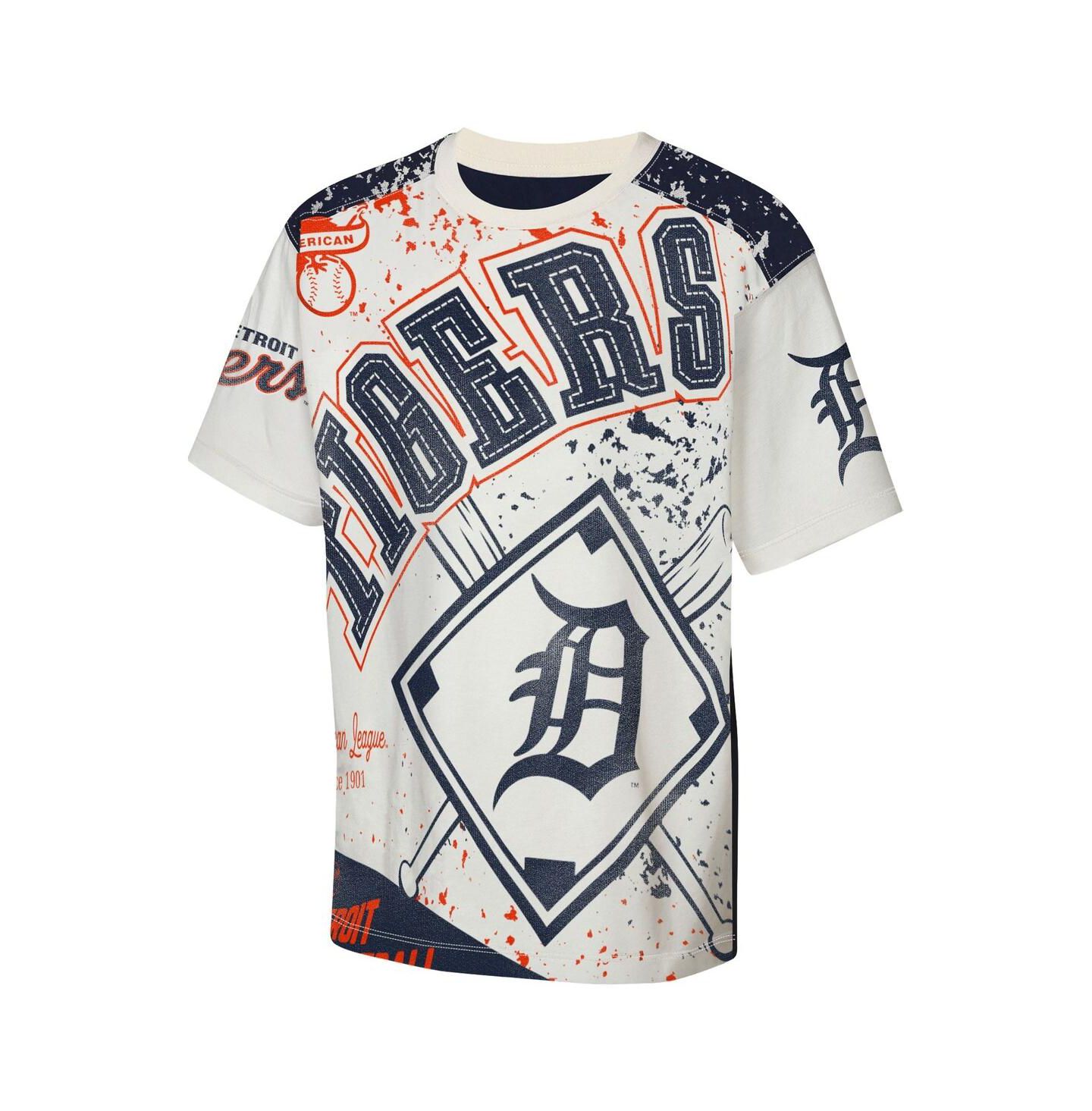 Детская футболка Outerstuff Cream Detroit Tigers Big League Top Player Bold All-Over-Print — фото 2