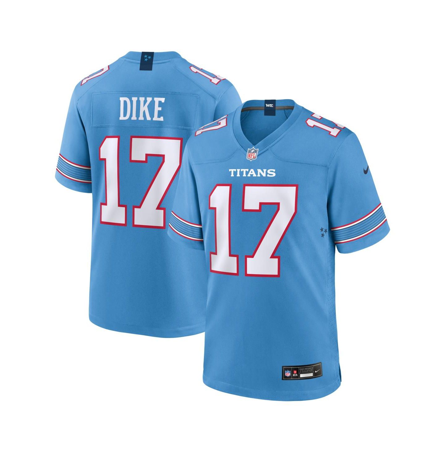 Мужской топ Nike Chimere Dike Light Blue Tennessee Titans Team Game Jersey — фото 1