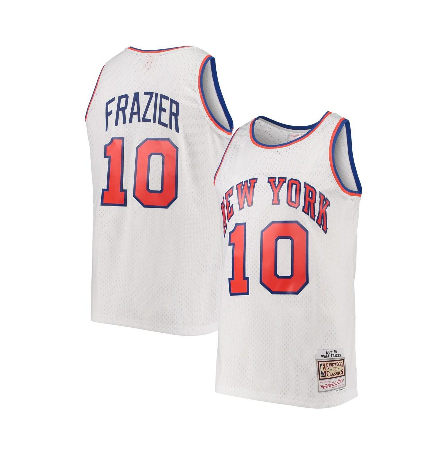 Мужской топ Mitchell & Ness Walt Frazier White New York Knicks Hardwood Classics Swingman Jersey — фото 1