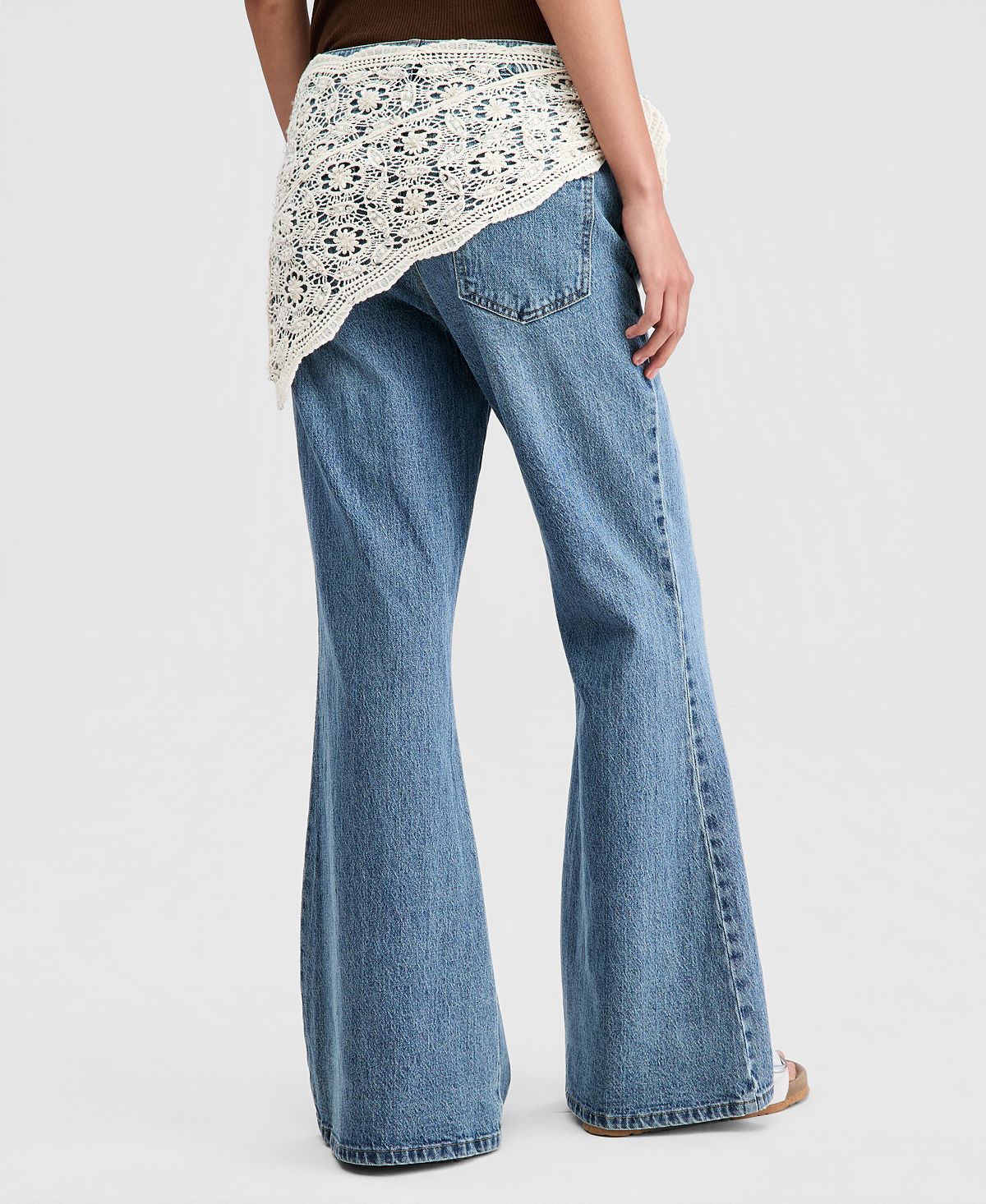 And Now This Women's Crocheted-Scarf Flare Jeans, Macy's Exclusive view 4 — MAYCSS fashion products