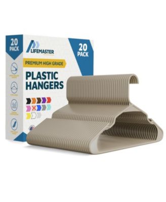 heavy-duty plastic hangers with non-slip grooves and space-saving design hold 5 Pounds and are ideal for clothes and dresses Pack of 20