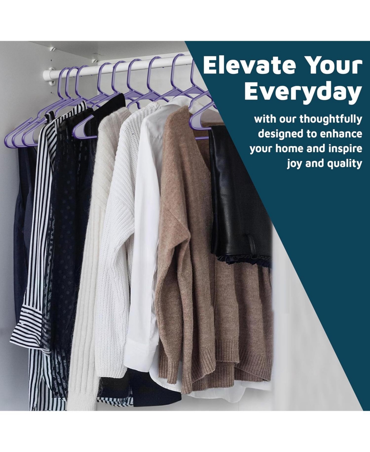 Lifemaster heavy-duty plastic hangers with non-slip grooves, space-saving design