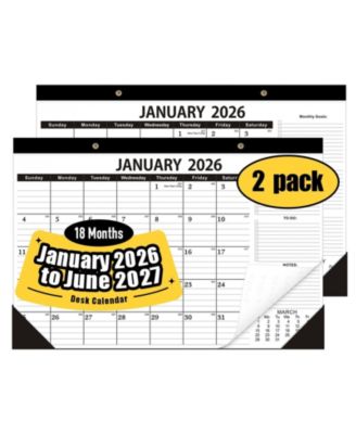 Desk Calendar 2026-2027 18 Months Home School Office