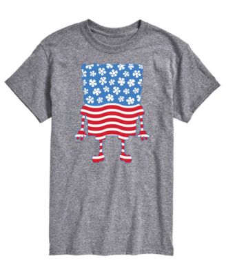 Men's SpongeBob SquarePants Silhouette Stars Stripes Short-Sleeve Graphic T-Shirt