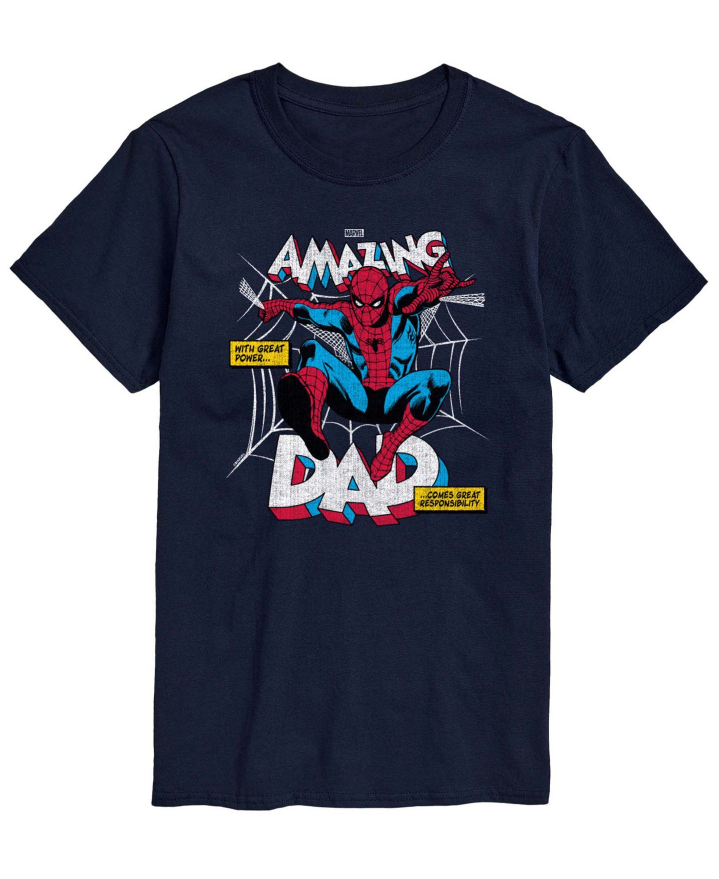 Мужская футболка AIRWAVES Spiderman Amazing Dad Short-Sleeve Graphic, цвет: Тёмно-синий — фото 1