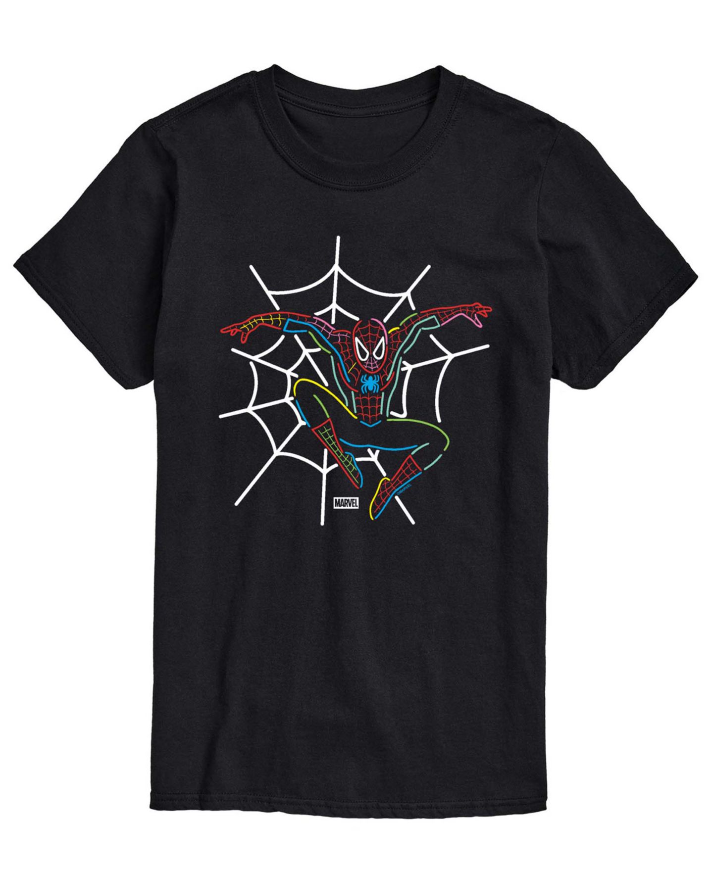 Мужская футболка AIRWAVES Spiderman Neon Short-Sleeve Graphic, цвет: Чёрный — фото 1