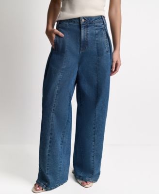 Women's Wide-Leg Loose-Fit Seamed Jeans