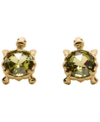 Gold-Tone Secret Garden Turtle Stud Earrings