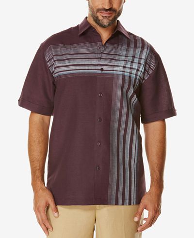 Cubavera Men's Cross-Striped Short-Sleeve Shirt