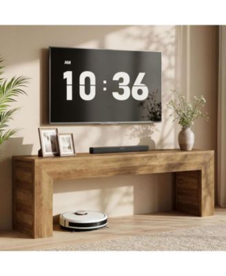 63" TV Stand for 55/60/65/70/75-Inch TVs, Farmhouse Entertainment Center, Long Media TV Console Table, Low Television Stand
