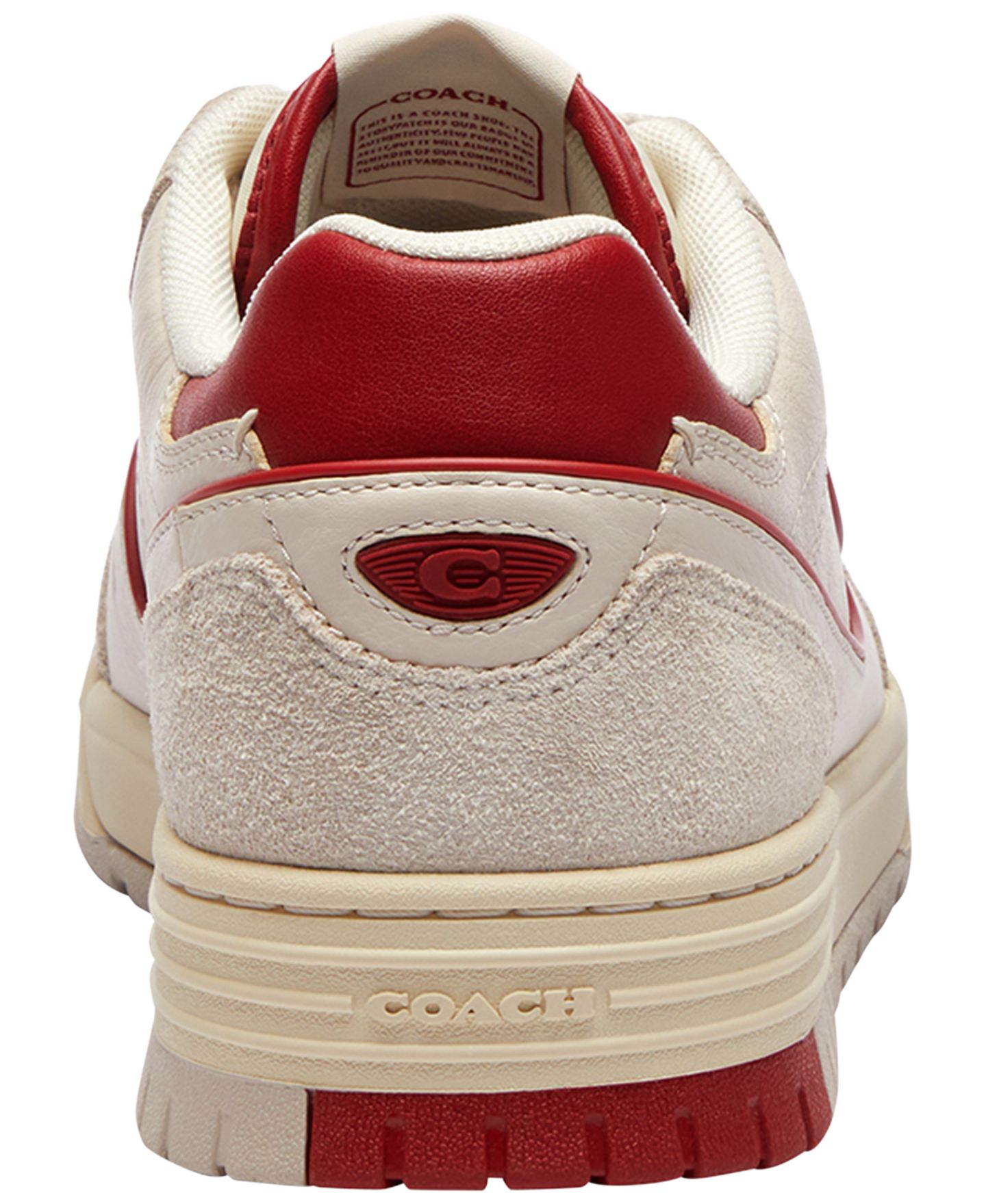 Женские кроссовки COACH SoHo Lace-Up, цвет: Меловой / Маковый замшевый — фото 3