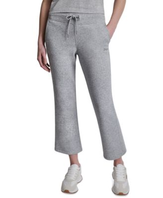 Women's Metallic Bubble Mid-Rise Crop Flare Pants