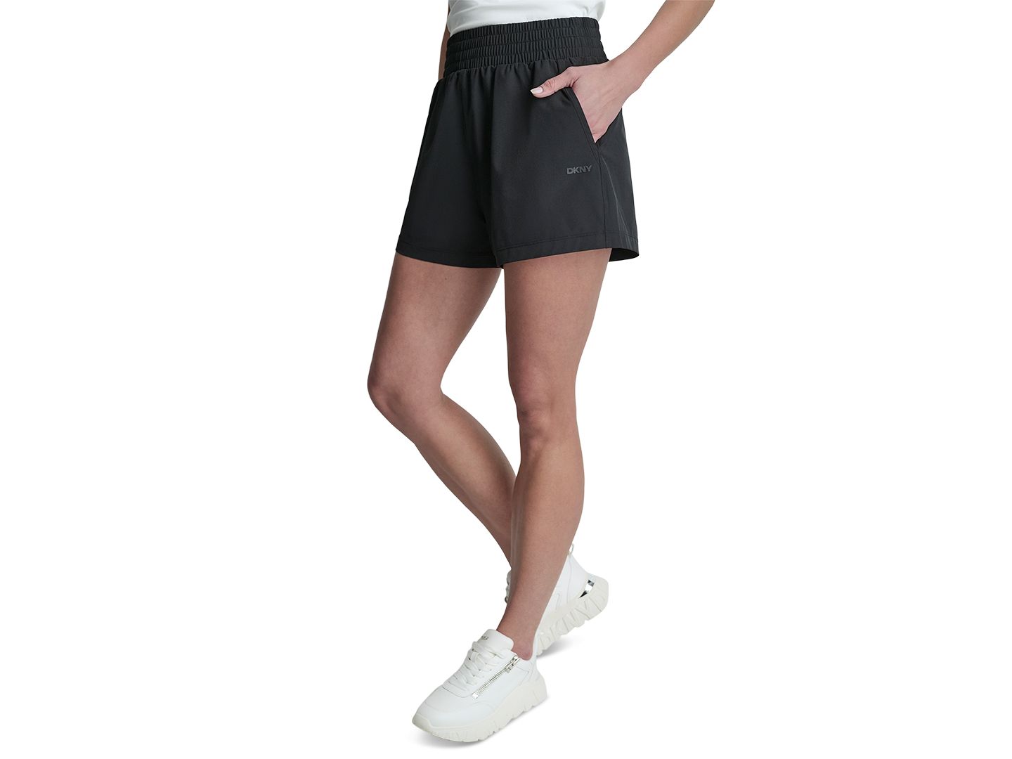 Женские шорты DKNY Sport Hudson Stretch High-Rise, цвет: Чёрный — фото 3