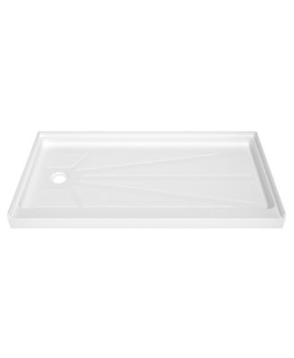 60" W x 32" D Acrylic Single Threshold Shower Base, Alcove Pan with Slip-Resistant Surface