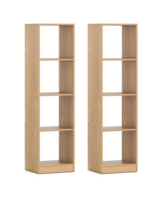 5-Tier Bookshelf Corner Bookcase Storage Display Organizer with 4 Cubes