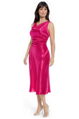 bebe maxi dress Bebe Women's Lace Off Shoulder Maxi Dress, Size Medium in Pink Spandex/Nylon