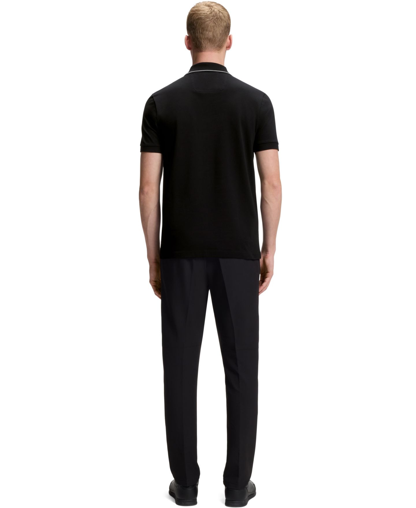 Мужское поло Hugo Boss Tonal Logo Slim-Fit Polo Shirt, цвет: Чёрный — фото 3