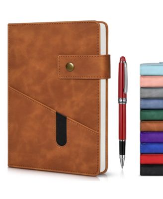 Leather Journal Notebook With Pen Hardcover Lined A5