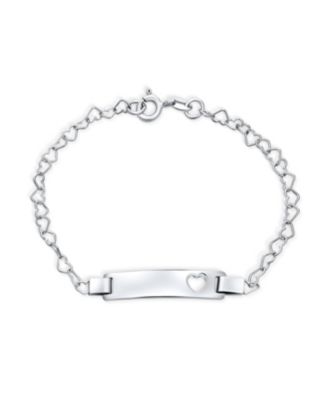 Delicate Petite Heart Blank Name Identification ID Bracelet . 6"