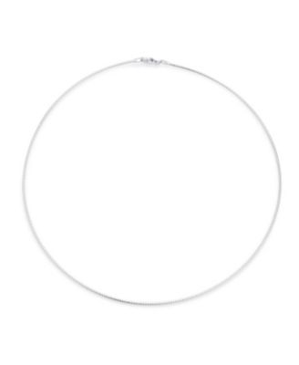 Simple Thin Slider Omega Cubetto Chain Snake Flex Collar Necklace 