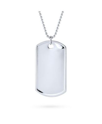 X-Large Military Dog Tag Pendant Necklace 20 Inch Ball Chain