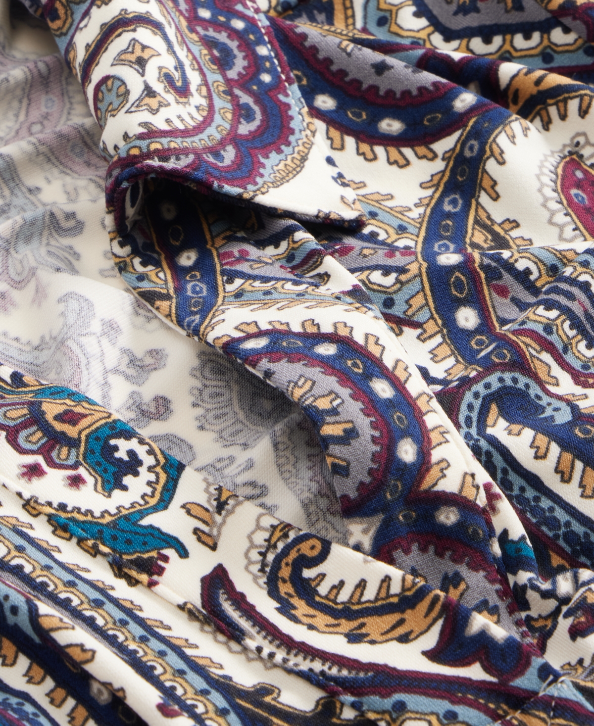 I.n.c. International Concepts Petite Paisley Long-Sleeve Johnny Collar Blouse, Macy's Exclusive