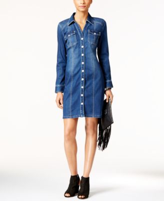 INC International Concepts Denim Shirtdress, Only At Macy's - Dresses ...