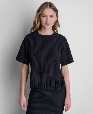 Women's Fringe Crewneck Sweater Top