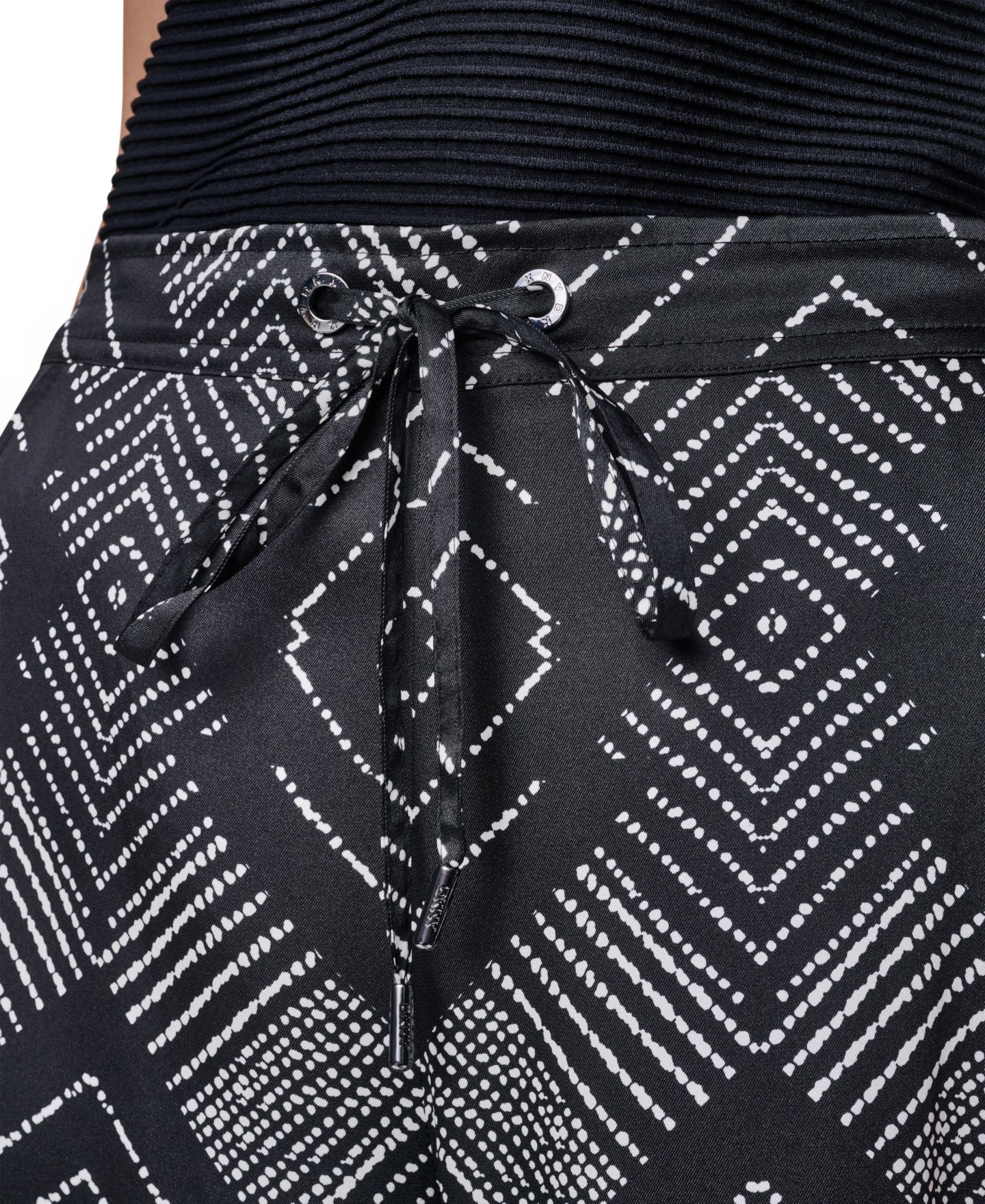 Женские брюки DKNY Printed Wide-Leg, цвет: Бриллиантовый — фото 4