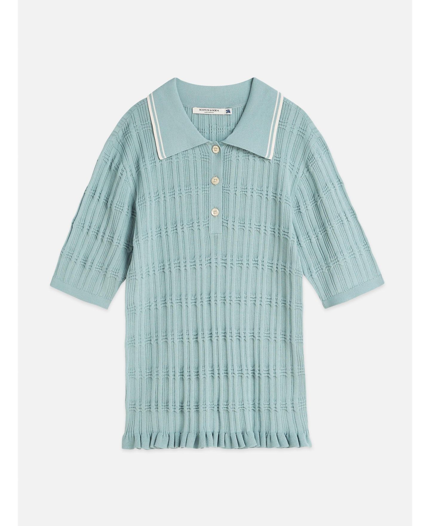 Женский свитер SCOTCH & SODA Tops and Tees Ripple Stitch Fitted Pullover, цвет: Arona — фото 4