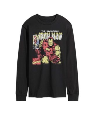 Men's Marvel Iron Man Vintage Faded Comic Long-Sleeve Graphic T-Shirt