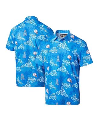 Men's Light Blue Houston Oilers Throwback Pua Performance Polo Shirt