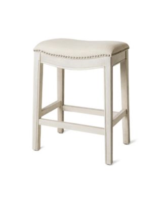 26" Adrien Saddle Counter Stool Finish with  Faux Leather