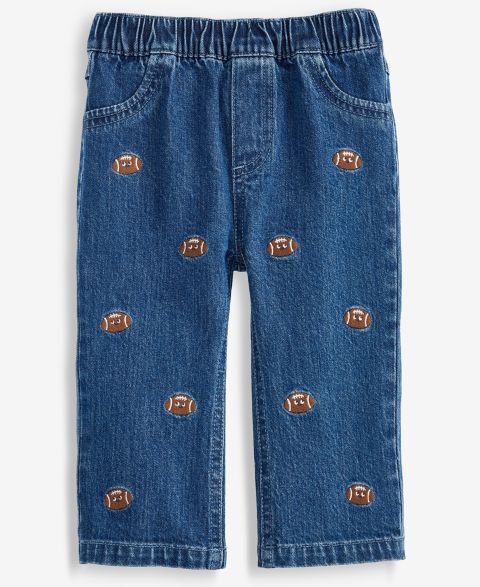 Джинсы First Impressions Mix & Match Embroidered Football Jeans для мальчиков-малышей