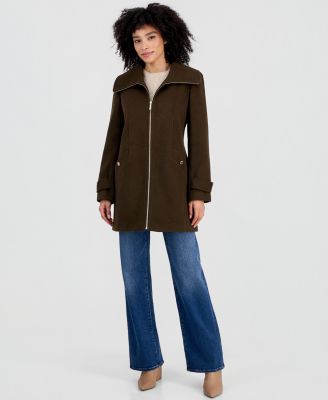 Women's Collared Zip-Front Coat