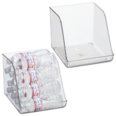 Clear Plastic Water Bottle Organizer for Fridge, 2-Pack