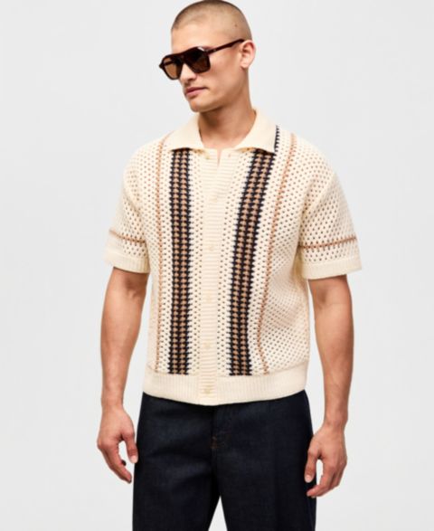 Мужской свитер Macy's Mode of One Relaxed-Fit Textured Short-Sleeve Sweater, Exclusive, цвет: Молочный белый