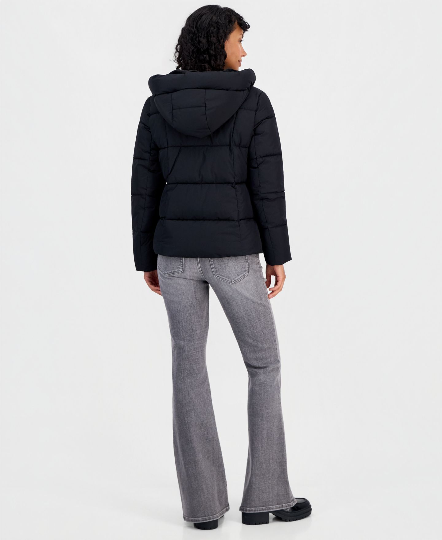 Женская куртка Michael Kors Faux-Fur-Trim Hooded Puffer, цвет: Чёрный — фото 2