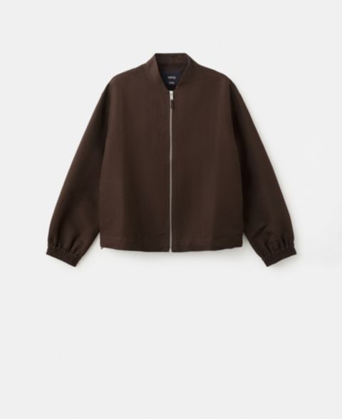 Женские куртки MANGO Linen Bomber Jacket