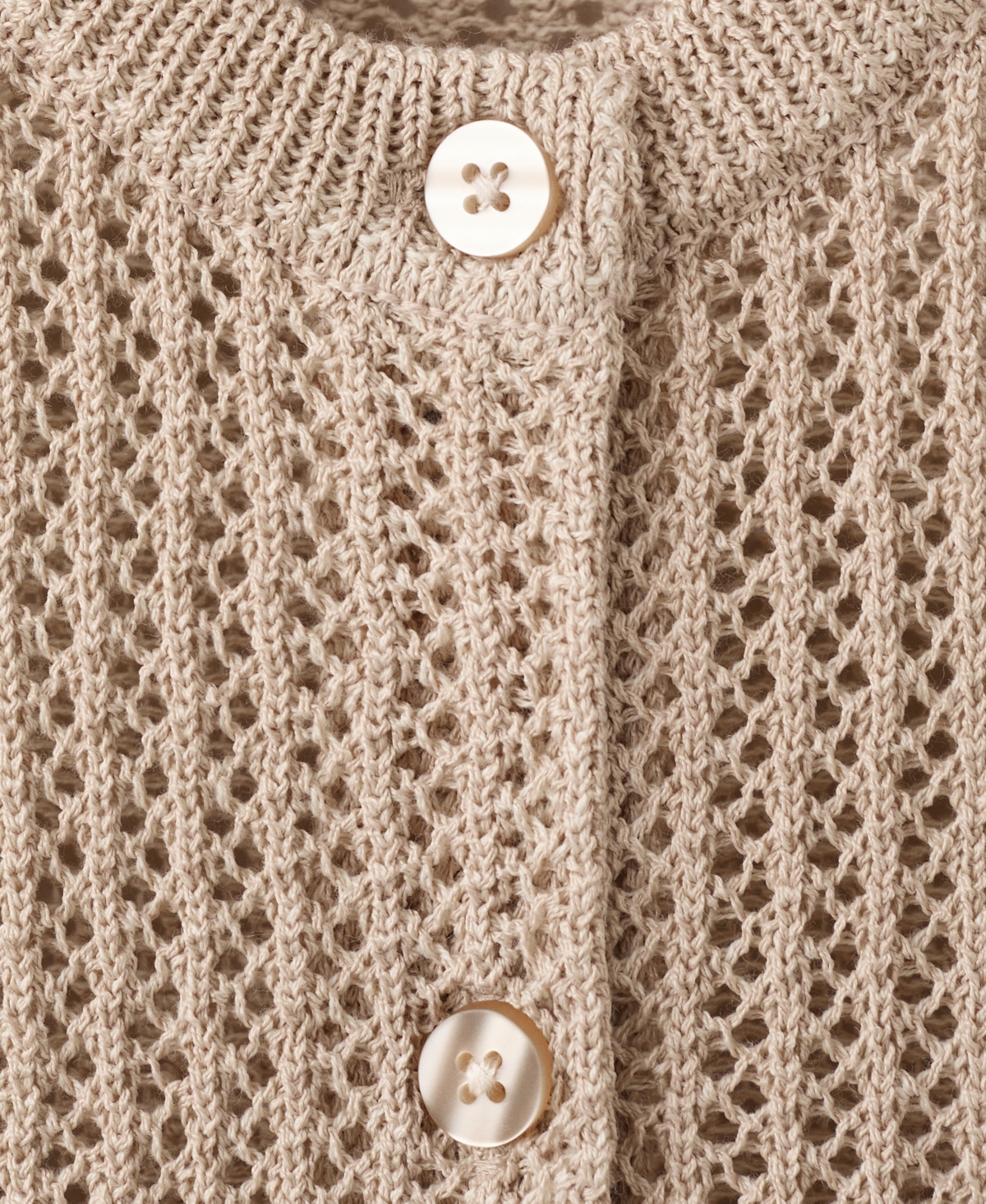 Mango Women's Lace Design Short-Sleeved Knitted Cardigan Sweater
