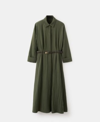 Women's Lyocell Belted Shirt Dress