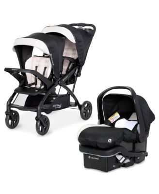 Sit N' Stand Double Stroller with EZ-Lift Plus Infant Car Seat, Khaki