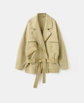 Women's Belted Lapel Parka Coat