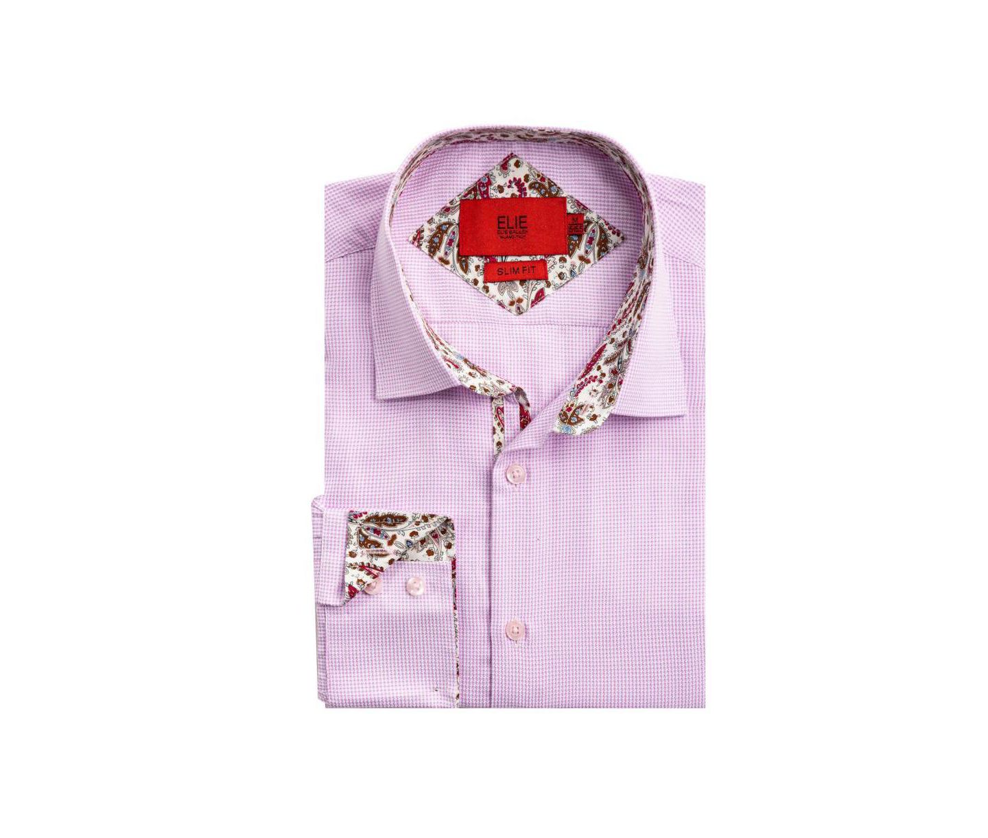 Мужская рубашка Elie Balleh Slim Fit Houndstooth Dress Shirt — фото 2