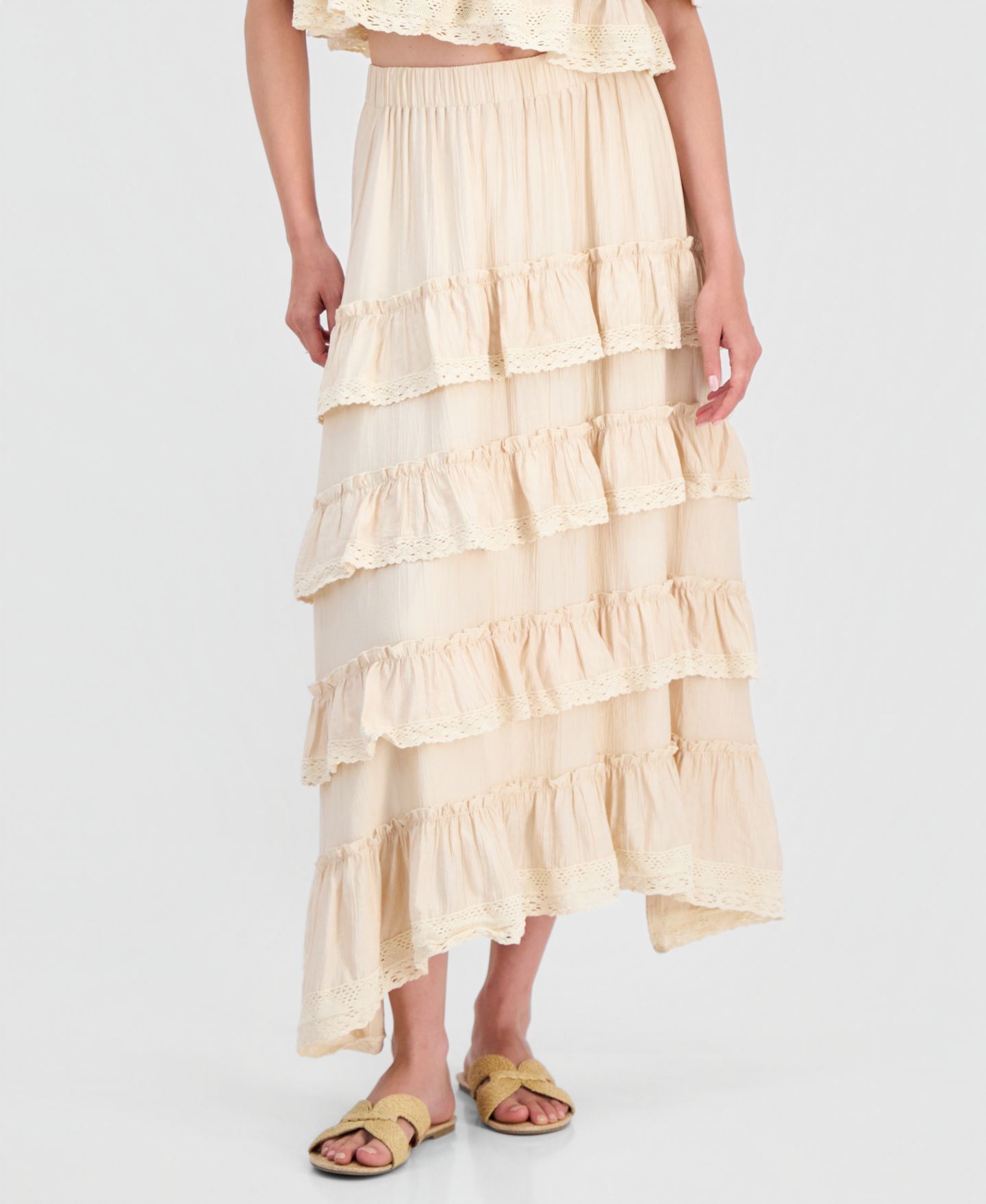Женская юбка And Now This Ruffled Tiered, цвет: Palomino — фото 3
