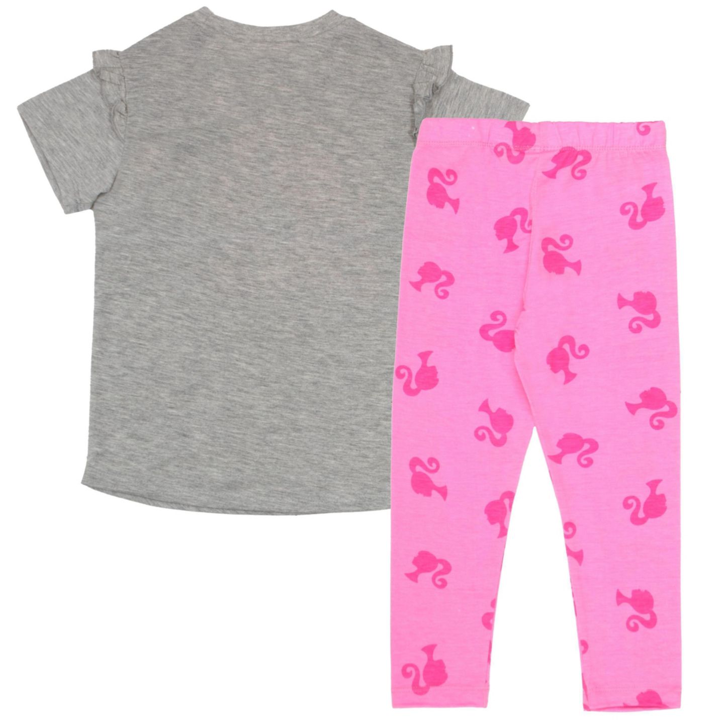 Barbie Little Girls 4- 16 Casual Shirt 2 Piece and Legging Outfit Set, цвет: Серый меланжевый — фото 3